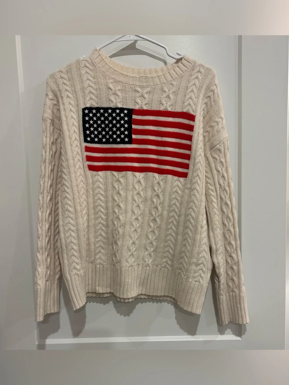 Target Wild Fable American Flag Corded Sweater Size: S